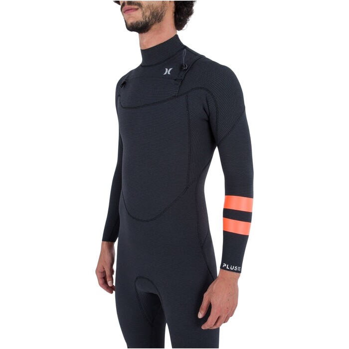 2024 Hurley Mens Plus 4/3mm Chest Zip Wetsuit MFS0012403 - Black / Graphite